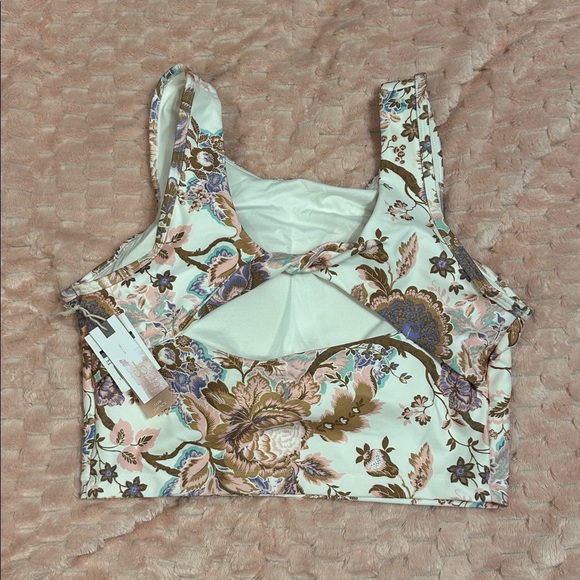 Jessica Simpson Floral Print Crop Top/ Sports bra and Leggings Set - Picture 5 of 5
